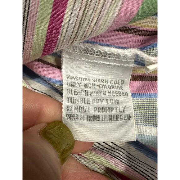 Foxcroft Shirt Button Up Wrinkle Free Long Sleeve Stripe 18 Classic Fit Casual - Picture 5 of 10